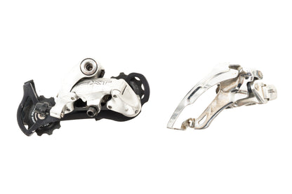 USED Shimano Deore XT M750 3x9 speed Triple Touring Groupset Rivendell Silver Bar End Shifters