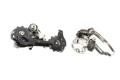 USED Shimano Deore XT M750 3x9 speed Triple Touring Groupset Rivendell Silver Bar End Shifters