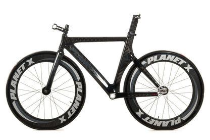 USED Planet X Pro 54cm Carbon Track Framset w/ 82mm Carbon Aero Tubular Wheels (rolling chassis)