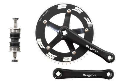 USED Sugino Japan 165mm Square Tape Track Crankset w/ FSA 50T Chainring 144mm BCD