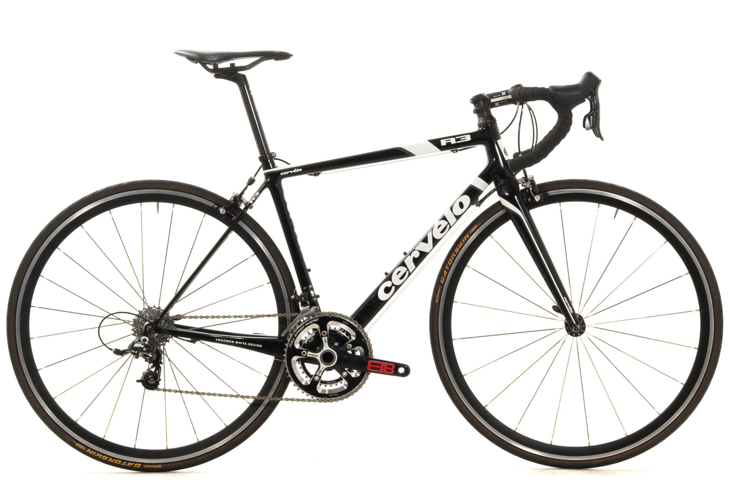 USED 2012 Cervelo R3 51cm Carbon Aero Road Bike SRAM Rival 2x10 speed Black Rim Brake
