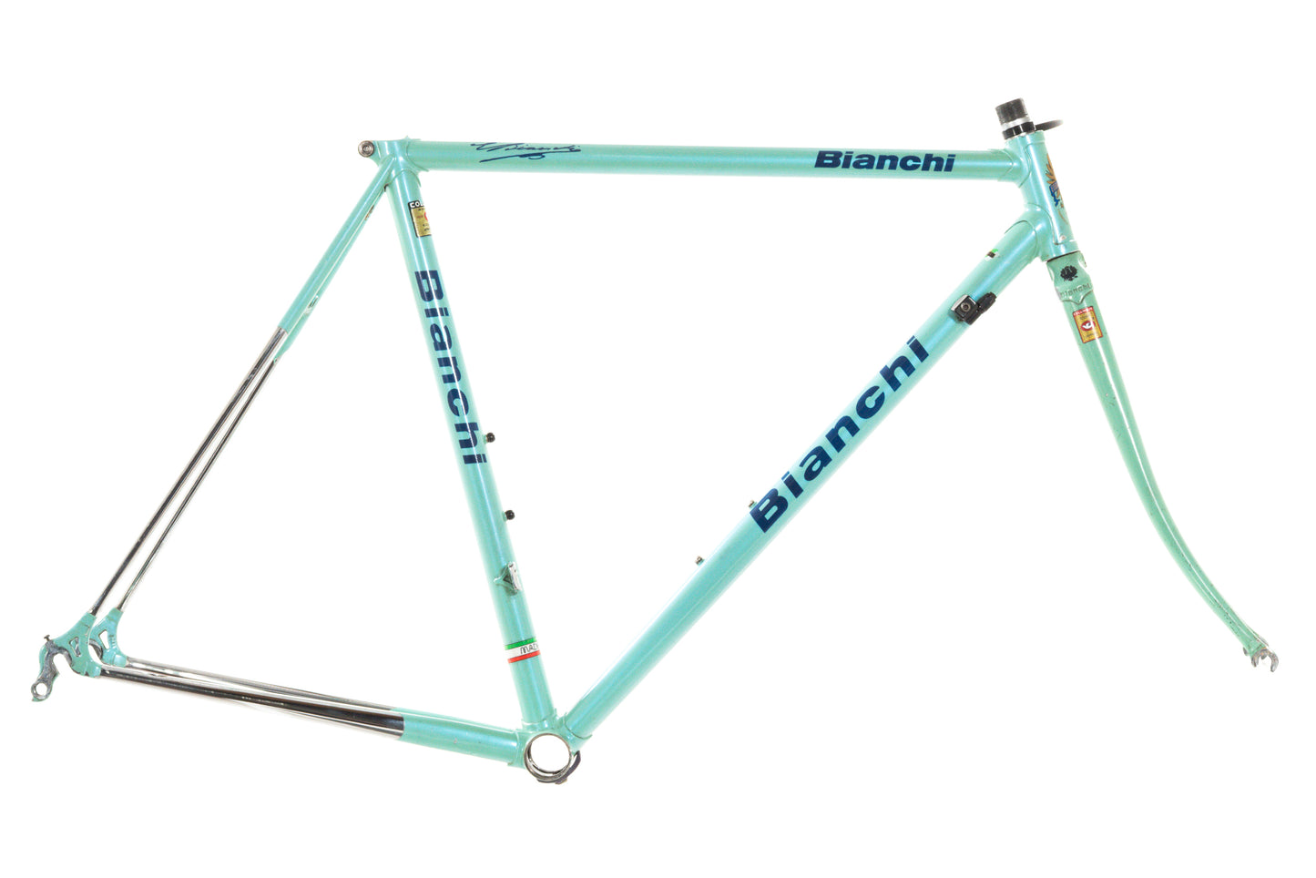USED Mid 1990's Bianchi Reparto Corse 52cm Columbus EL OS Lugged Steel Frameset Celeste
