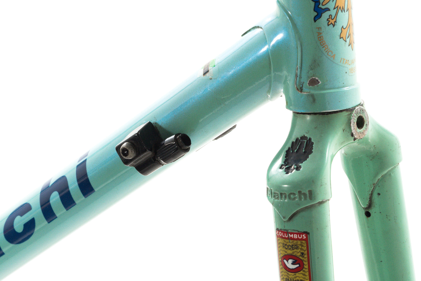 USED Mid 1990's Bianchi Reparto Corse 52cm Columbus EL OS Lugged Steel Frameset Celeste