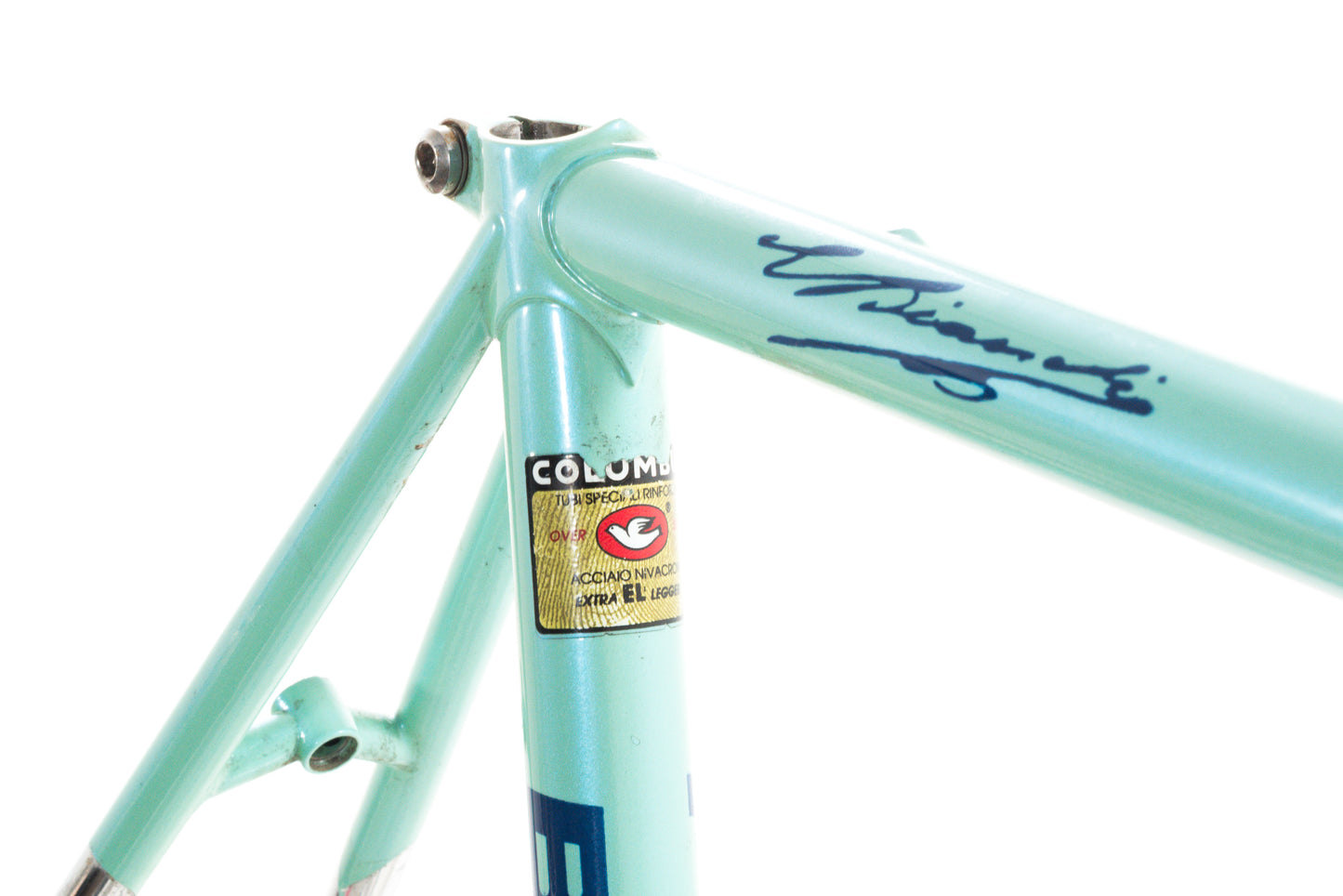 USED Mid 1990's Bianchi Reparto Corse 52cm Columbus EL OS Lugged Steel Frameset Celeste