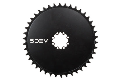 USED 5DEV Aluminum Aero Road Chainring, 8-Bolt Sram, 42T, Black