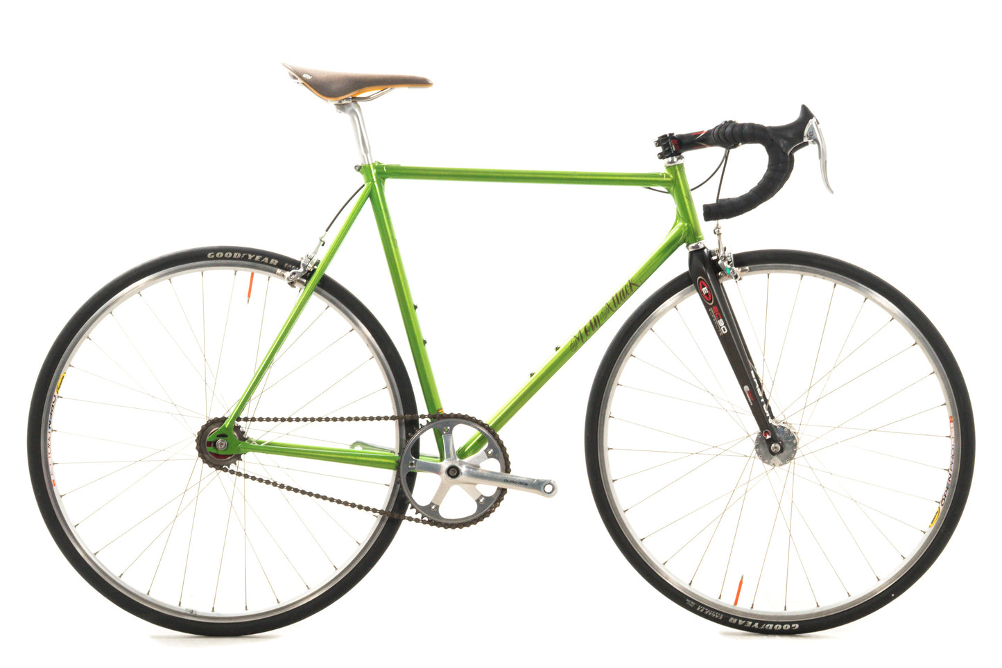 USED Moth Attack 54cm Custom Lugged Steel Track Bike Single Speed Fixed Gear Fixie w/ Freewheel Phil Wood Dura-Ace