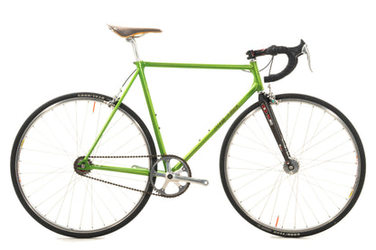 USED Moth Attack 54cm Custom Lugged Steel Track Bike Single Speed Fixed Gear Fixie w/ Freewheel Phil Wood Dura-Ace