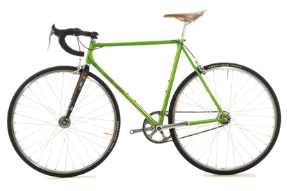 USED Moth Attack 54cm Custom Lugged Steel Track Bike Single Speed Fixed Gear Fixie w/ Freewheel Phil Wood Dura-Ace