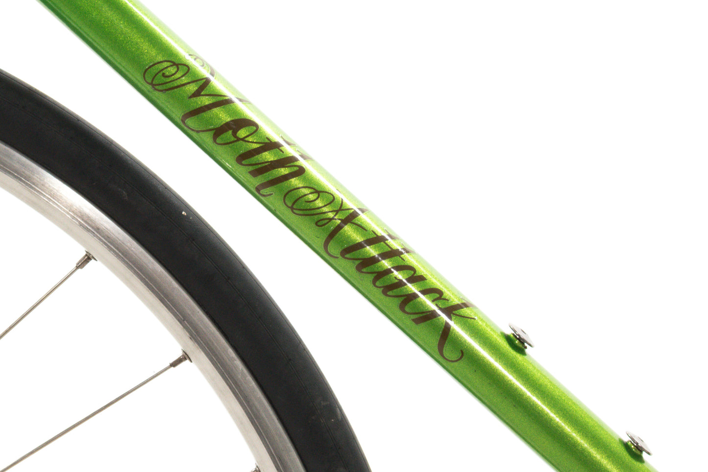 USED Moth Attack 54cm Custom Lugged Steel Track Bike Single Speed Fixed Gear Fixie w/ Freewheel Phil Wood Dura-Ace