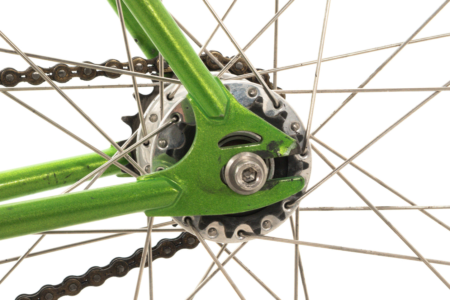 USED Moth Attack 54cm Custom Lugged Steel Track Bike Single Speed Fixed Gear Fixie w/ Freewheel Phil Wood Dura-Ace