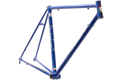 USED De Bernardi 51cm Lugged Road Bike Frame Columbus Cromor Steel Made in Italy Blue