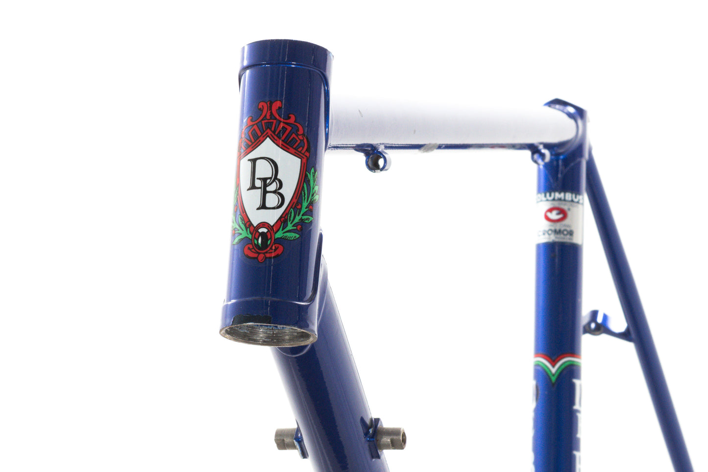 USED De Bernardi 51cm Lugged Road Bike Frame Columbus Cromor Steel Made in Italy Blue