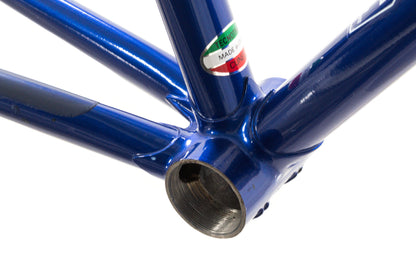 USED De Bernardi 51cm Lugged Road Bike Frame Columbus Cromor Steel Made in Italy Blue