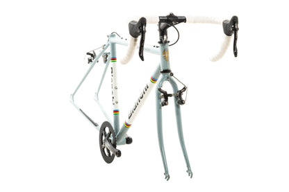 USED Bianchi San Jose 49cm Cromo Lite Single Speed Steel Cyclocross Canti Brake Frame Partial Build Celeste