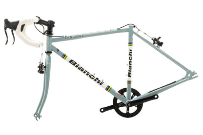 USED Bianchi San Jose 49cm Cromo Lite Single Speed Steel Cyclocross Canti Brake Frame Partial Build Celeste