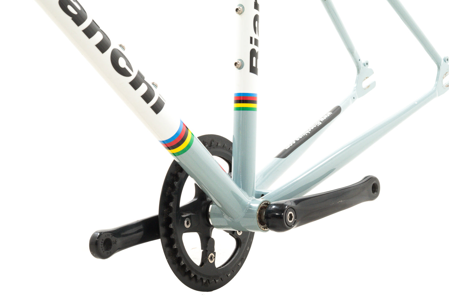 USED Bianchi San Jose 49cm Cromo Lite Single Speed Steel Cyclocross Canti Brake Frame Partial Build Celeste