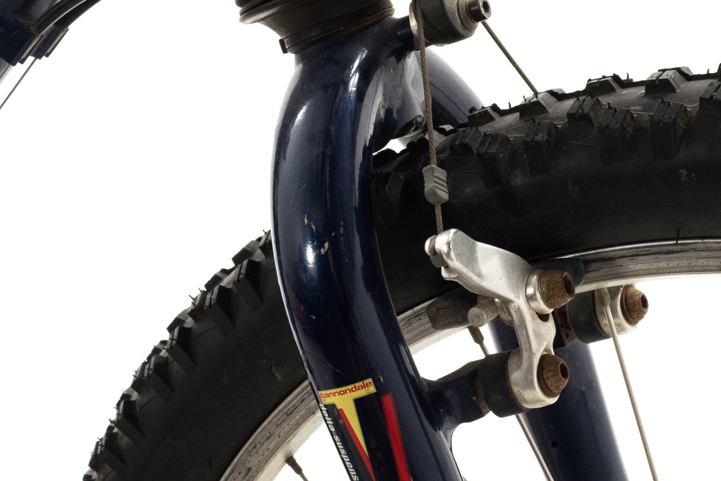 USED 1990's Vintage Cannondale Delta V Large Aluminum Hardtail Mountain Bike Shimano Deore XT/LX 3x7 speed Blue AS IS