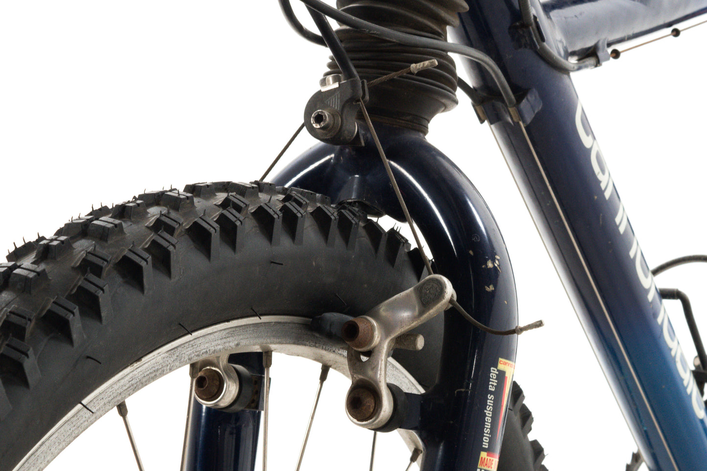 USED 1990's Vintage Cannondale Delta V Large Aluminum Hardtail Mountain Bike Shimano Deore XT/LX 3x7 speed Blue AS IS