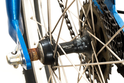 USED 1990's Vintage Cannondale Delta V Large Aluminum Hardtail Mountain Bike Shimano Deore XT/LX 3x7 speed Blue AS IS