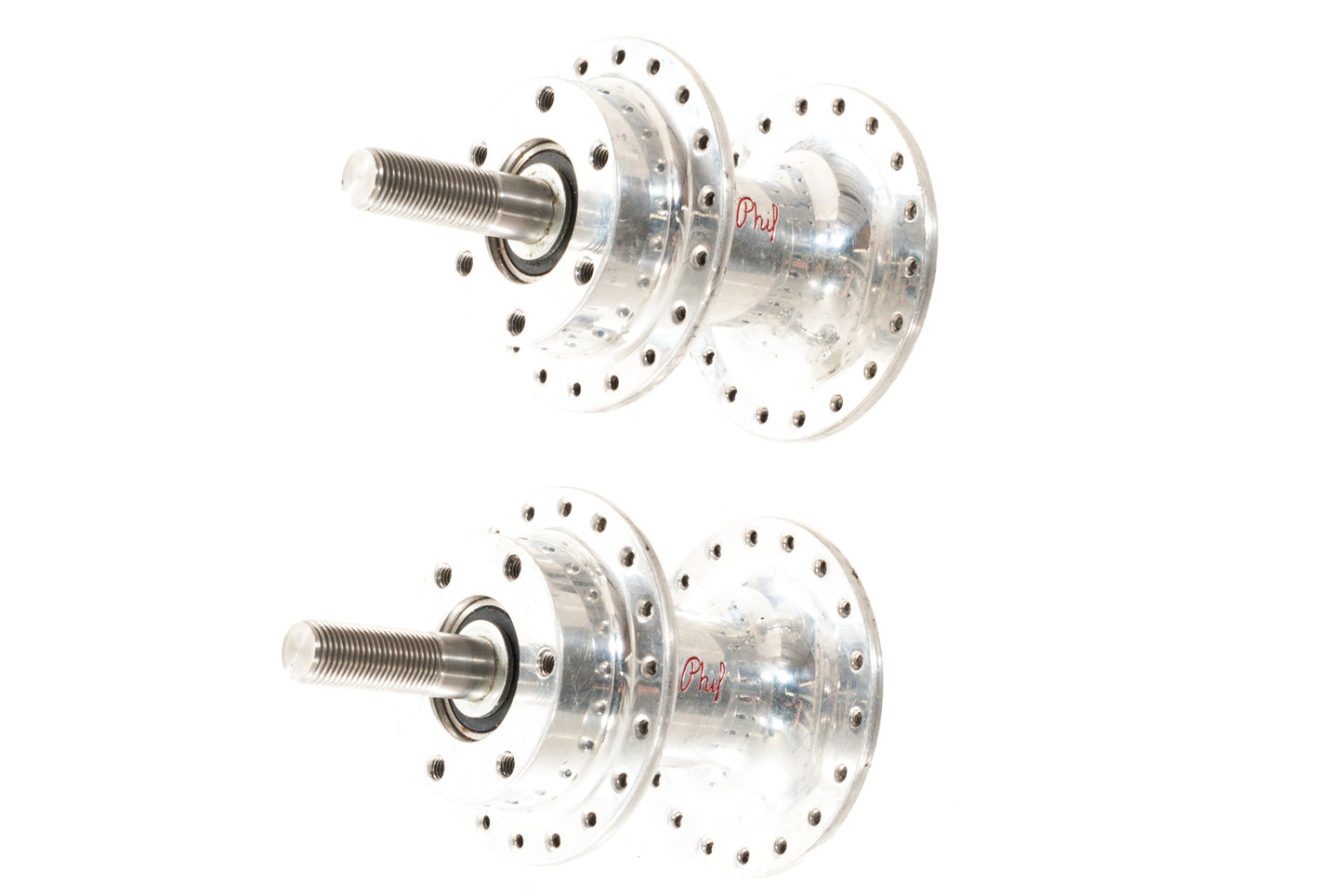 USED Phil Wood Wheelchair Hubs 36H 6 Bolt Disc High Flange Silver