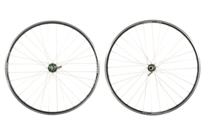 USED DT Swiss RR411 700C Road Rim Brake Wheelset w/ Chris King HS Green Quick Release Hubs