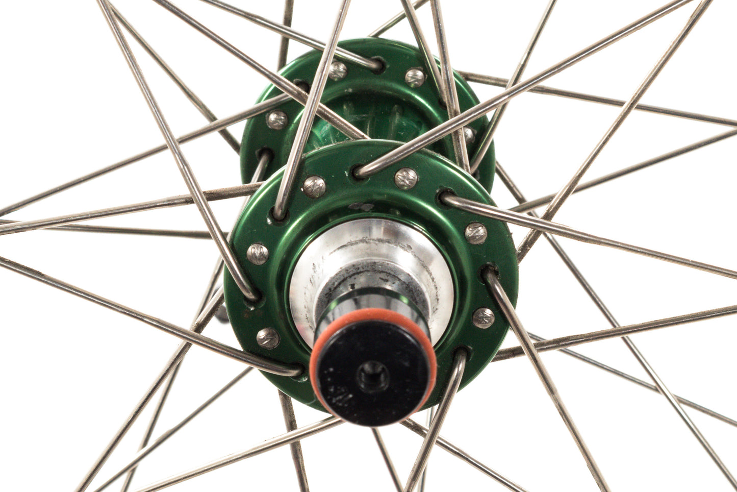 USED DT Swiss RR411 700C Road Rim Brake Wheelset w/ Chris King HS Green Quick Release Hubs