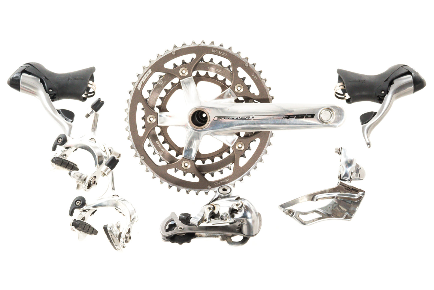 USED Shimano 105 5600/5603 3x10 speed Triple Groupset Silver