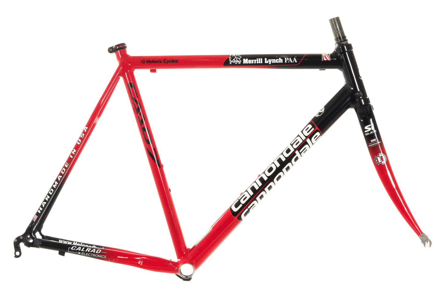 USED Cannondale CAAD7 56cm Aluminum Road Bike Frame w/ Carbon Slice Fork Red