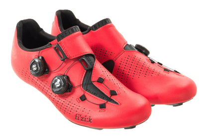 USED Fizik Infinito R1 Men's Carbon Road Bike Shoes Red/Black, Size 42 US 9