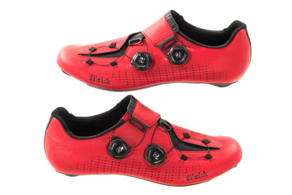 USED Fizik Infinito R1 Men's Carbon Road Bike Shoes Red/Black, Size 42 US 9