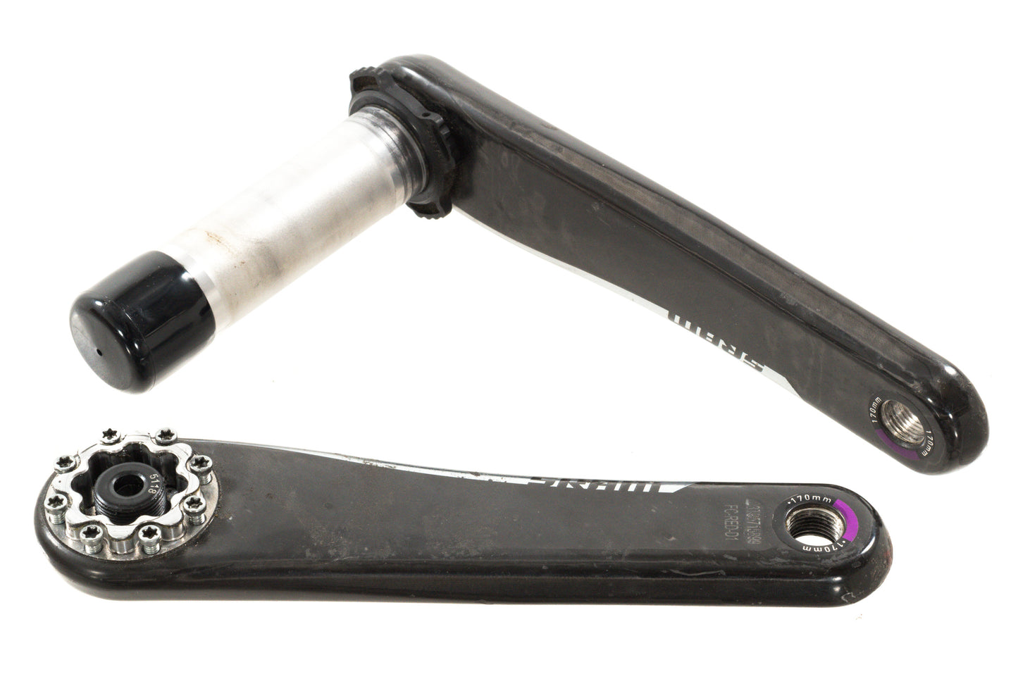 USED SRAM RED AXS Crank Arm Assembly - 170mm, 8-Bolt Direct Mount, DUB Spindle Interface, Natural Carbon, D1