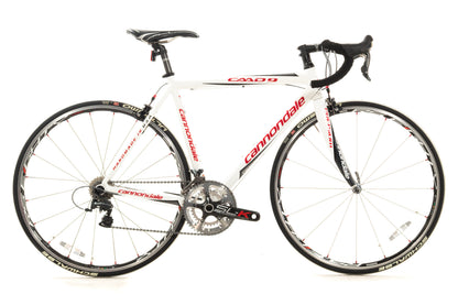 USED Cannondale CAAD9 52cm Aluminum Road Bike Shimano Dura-Ace 2x10 Speed White/Red Made in USA