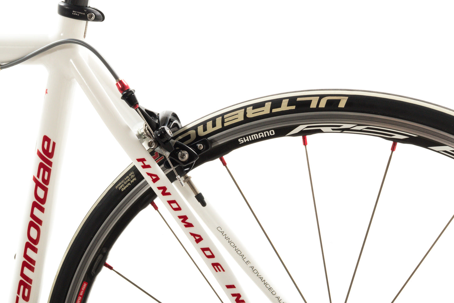 USED Cannondale CAAD9 52cm Aluminum Road Bike Shimano Dura-Ace 2x10 Speed White/Red Made in USA