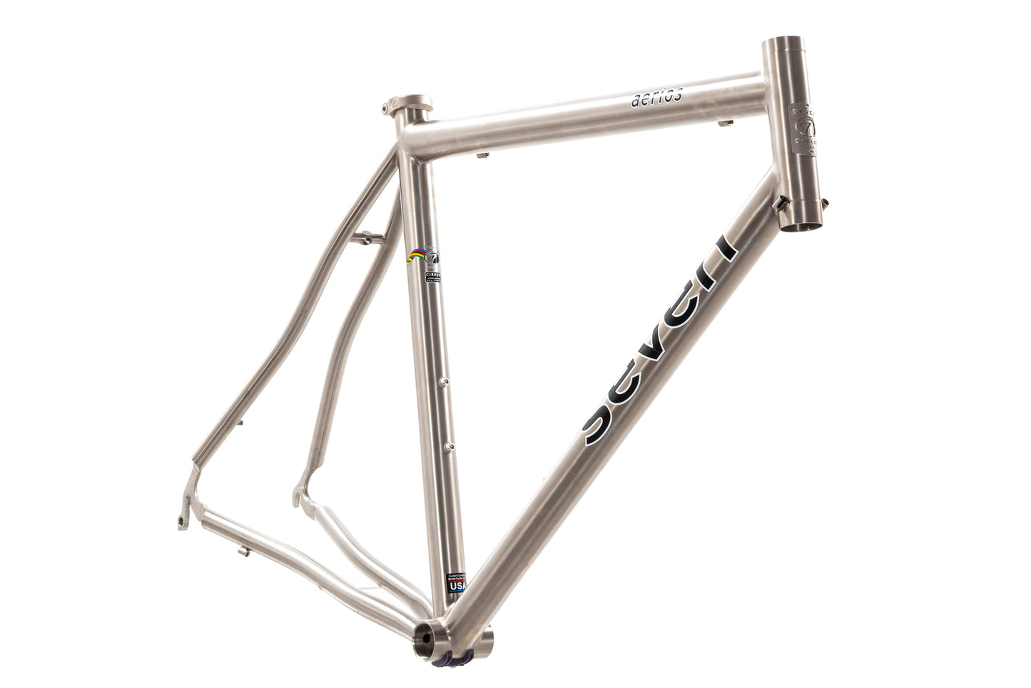 USED Seven Aerios Custome Med/Large Titanium Road Frame Rim Brake QR Made in USA