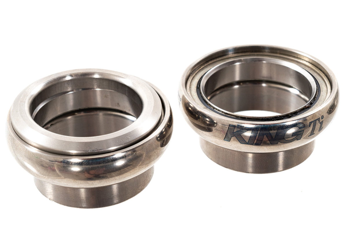 USED Chris King Ti 1-1/8" Polished Titanium Threadless Headset (no top cap)
