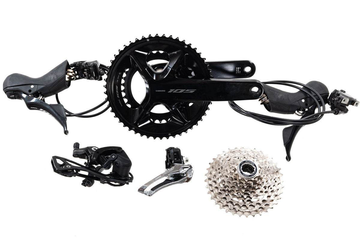 USED Shimano 105 Groupset 2x12 Speed R7100 Series Mechanical Shifters, Hydraulic Brakes, Derailleurs, 175mm 50/34t Crankset, 11-36t Cassette