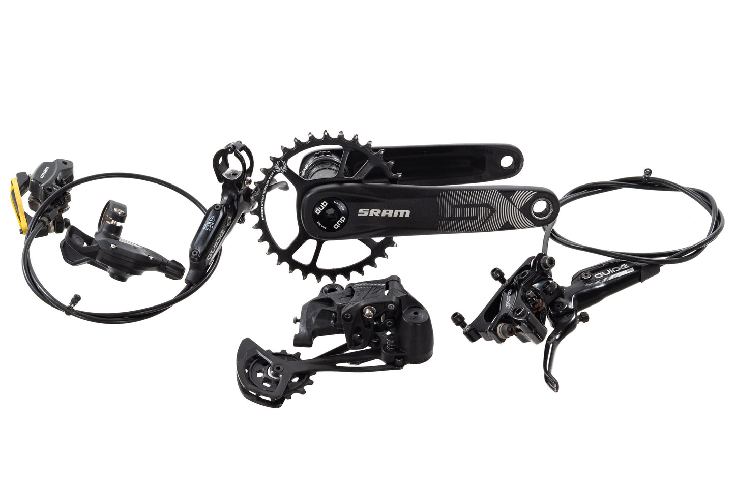 USED SRAM SX Eagle 1x12 speed Mountain Groupset 175mm 32T Crank Guide RE Hydraulic Brakes