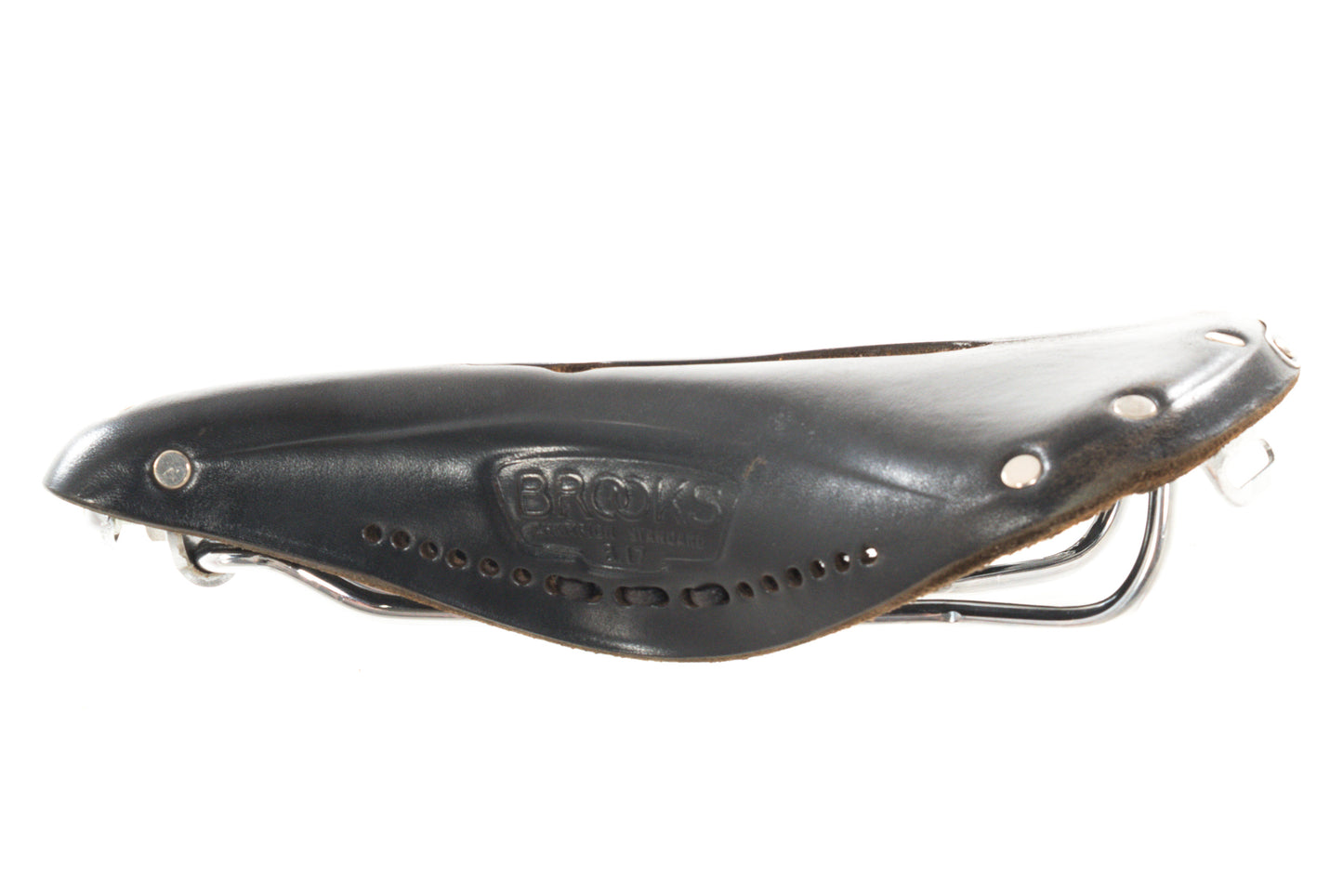 USED Brooks England B17 Carved Leather Saddle Black Steel Rails