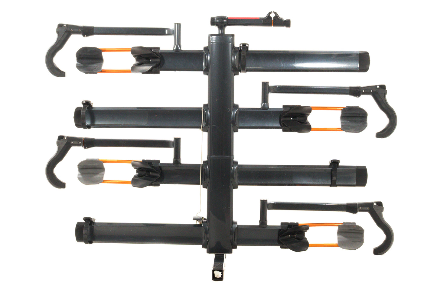 USED Kuat Racks NV 2.0 4-Bike Rack, 2" Hitch, Gray/Orange, with Trail Doc Kit