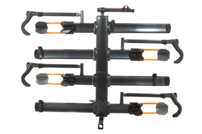 USED Kuat Racks NV 2.0 4-Bike Rack, 2" Hitch, Gray/Orange, with Trail Doc Kit