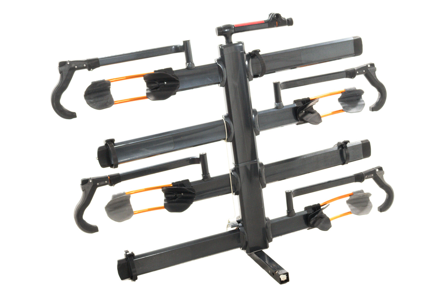 USED Kuat Racks NV 2.0 4-Bike Rack, 2" Hitch, Gray/Orange, with Trail Doc Kit