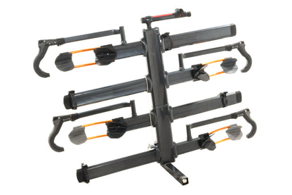 USED Kuat Racks NV 2.0 4-Bike Rack, 2" Hitch, Gray/Orange, with Trail Doc Kit