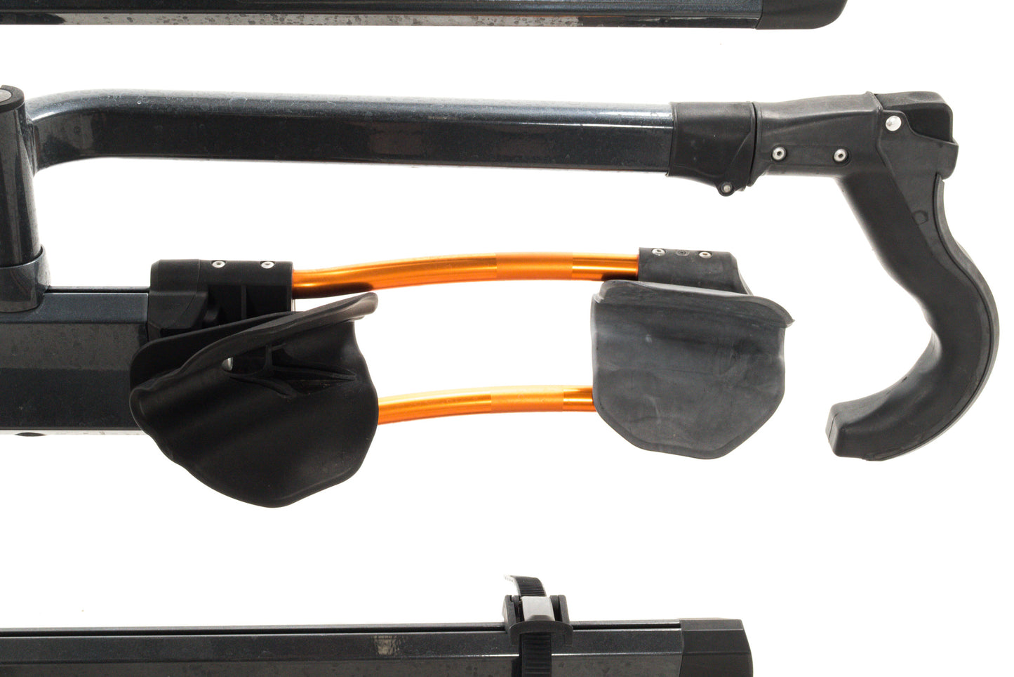 USED Kuat Racks NV 2.0 4-Bike Rack, 2" Hitch, Gray/Orange, with Trail Doc Kit