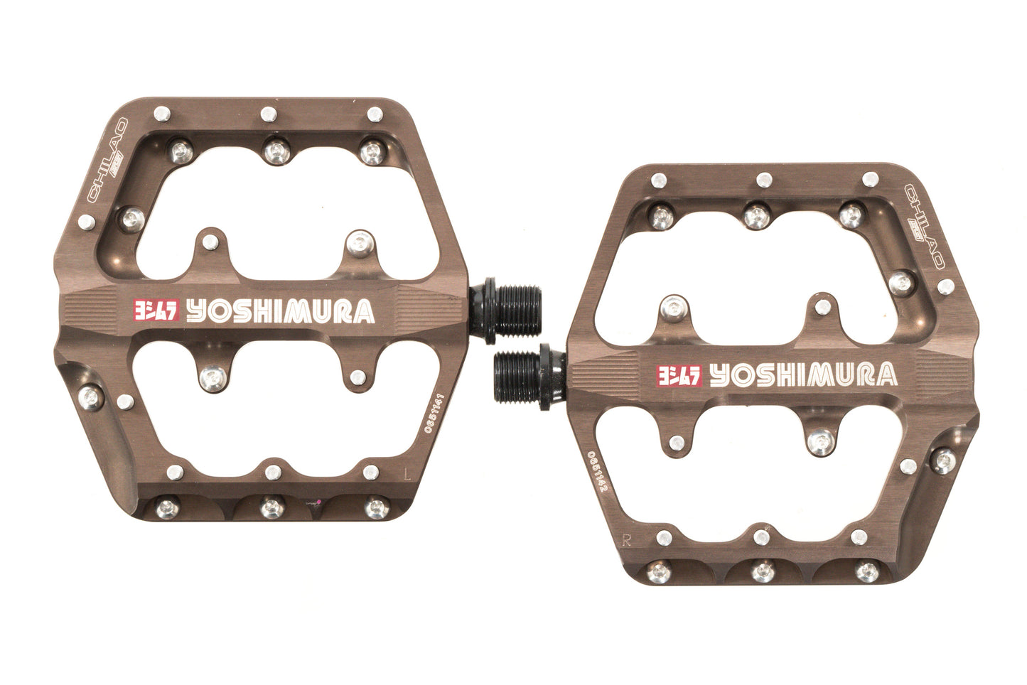 USED Yoshimura Chilao SS Large Aluminum Flat Pedal Yoshikote/Silver