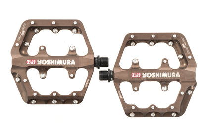 USED Yoshimura Chilao SS Large Aluminum Flat Pedal Yoshikote/Silver
