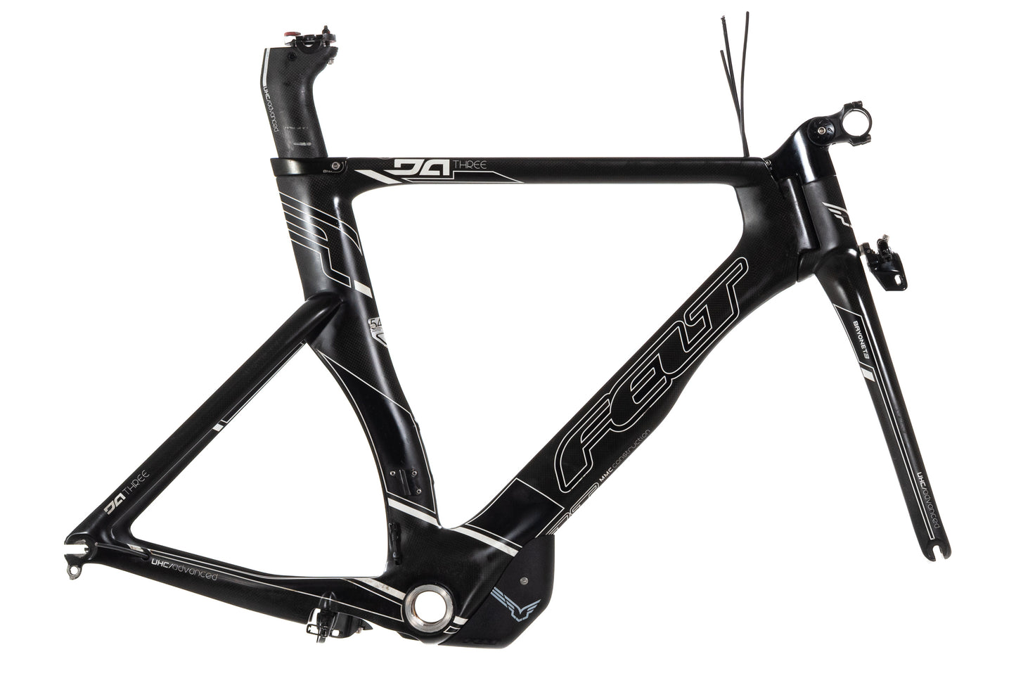 USED Felt DA Three 54cm Carbon Time Trail Frameset w/ Rim Brakes