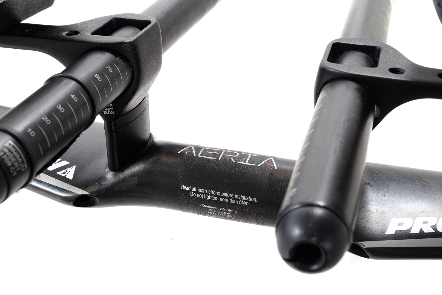 USED Profile Design Aeria Carbon Base Bar w/ Aero Extensions 31.8x420mm Time Trial/TT Triathlon Handlebar