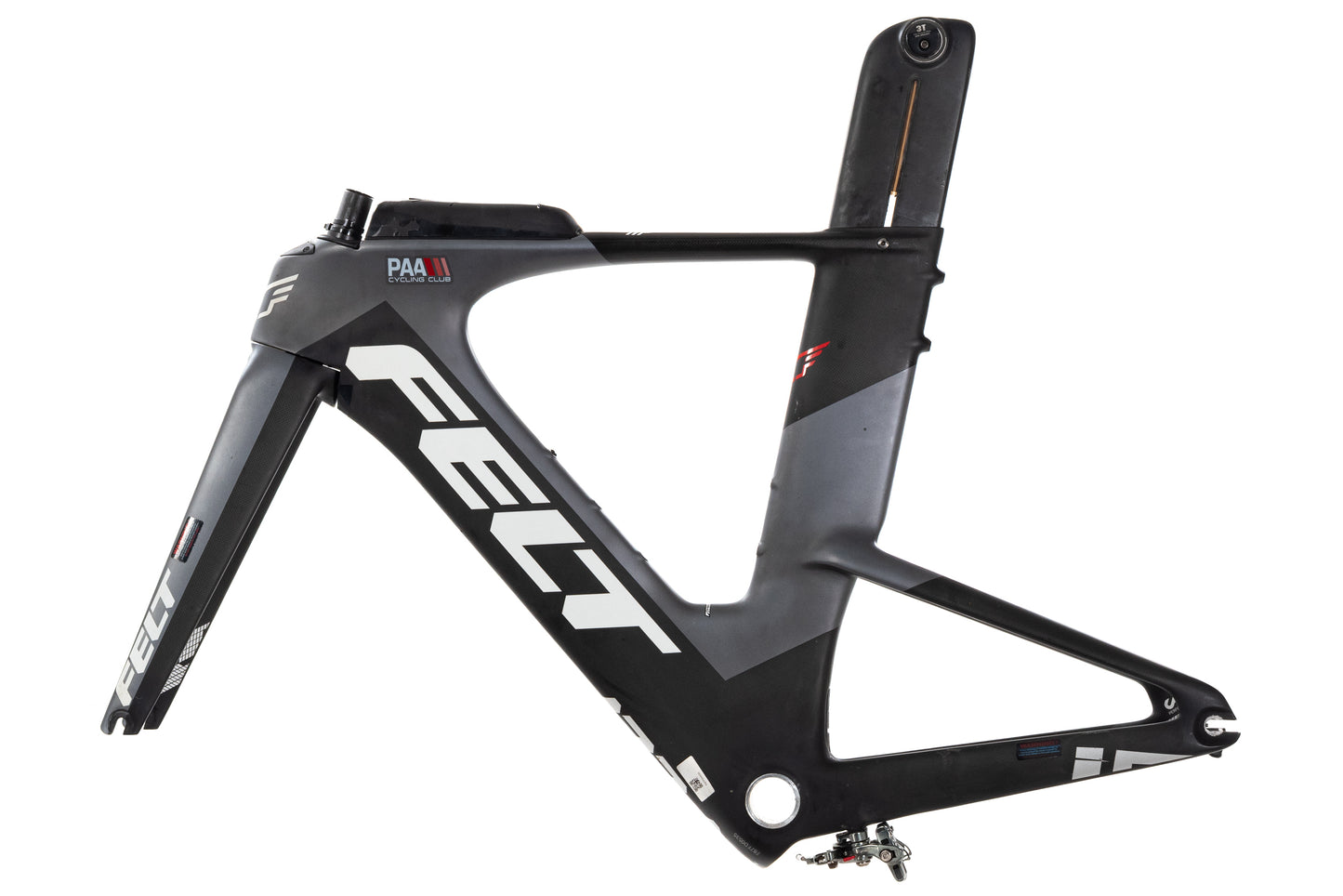 USED 2018 Felt IA 10 54cm Carbon Time Trial TT Triathlon Frame Rim Brake QR