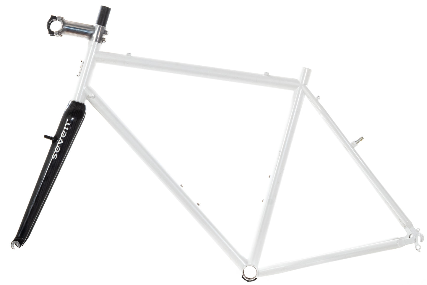 USED Seven Cycles Steel Cyclocross Frame 56cm Carbon Fork Canti-Studded White