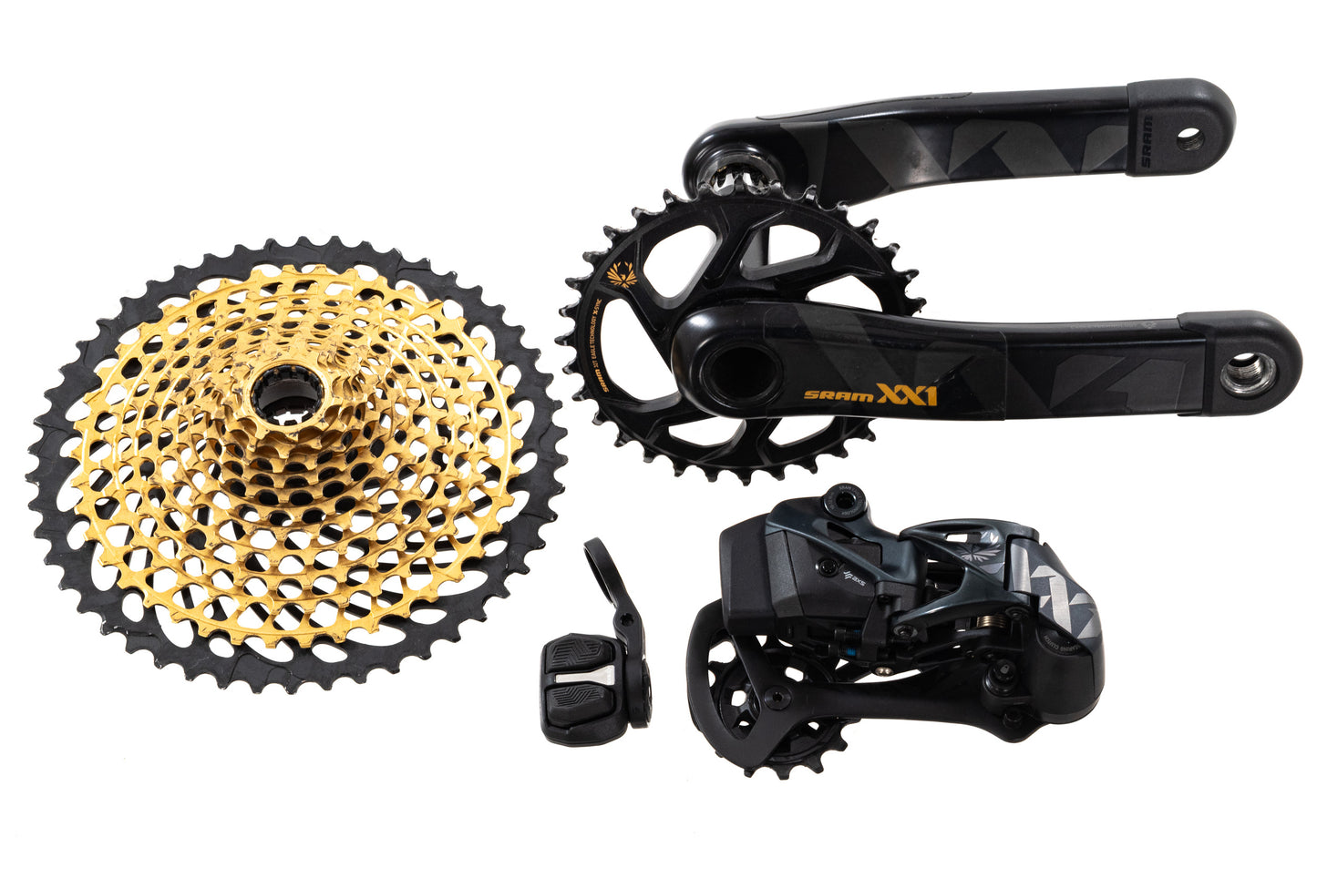 USED SRAM XX1 Eagle AXS 1x12 speed Gold Groupset 175mm 32T Carbon Crank